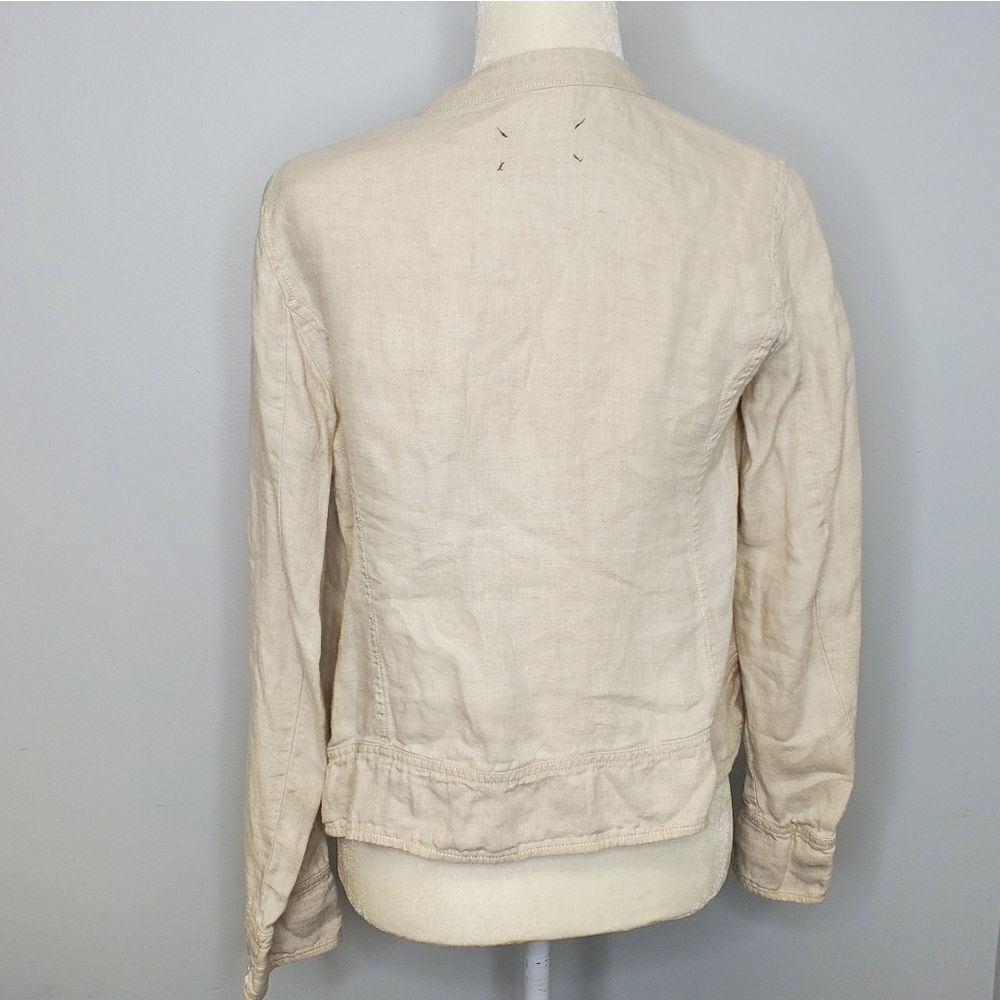 LOU & GREY jacket open front ivory cream linen waterfall XS - Picture 5 of 9